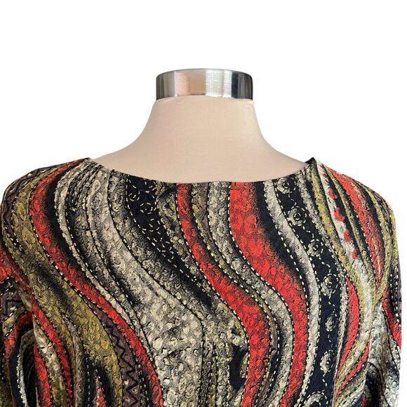 Maggie Barnes Plus Abstract Swirl Knit Top SIZE 1X Fall Autumn Casual Work Artsy - Picture 5 of 9